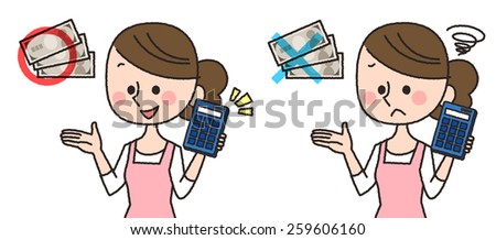 woman with calculator imaging money