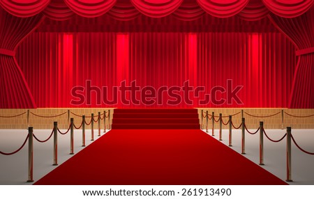 theater room with red carpet