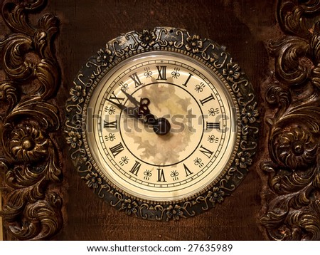 Close-up of a clock dial