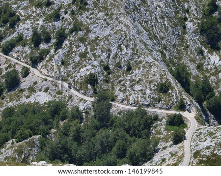 Road to mountain Biokovo in Croatia.