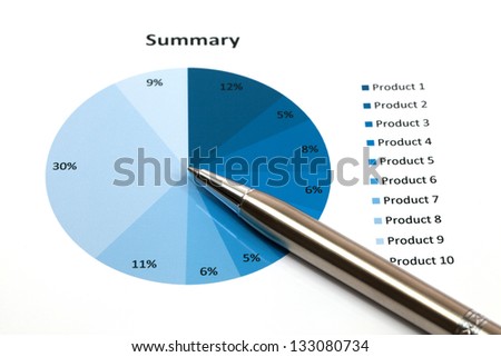 Graphs and Charts Report with pen