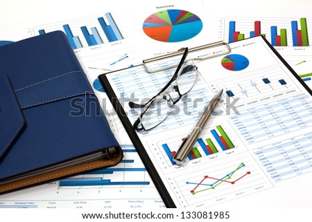 Graphs and Charts Report with pen