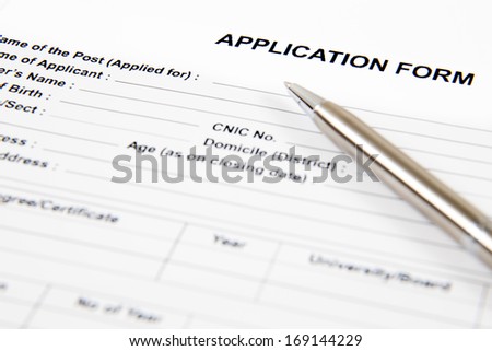 Application form concept for applying for a job