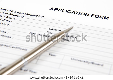 Application form concept for applying for a job