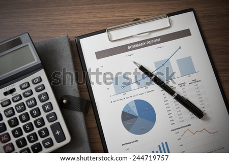 Showing business and financial report. Accounting
