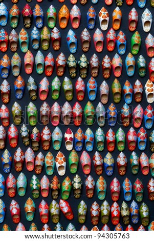 Moroccan shoes handmade magnetic souvenirs texture