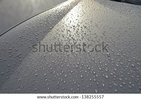 Cleaned car water drop wax