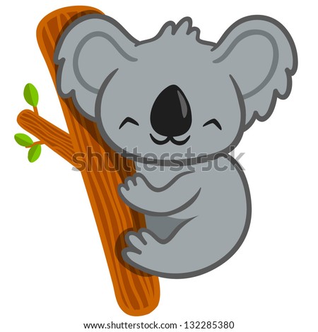 Vector illustration of smiling cute cartoon koala Vector illustration of smiling cute cartoon koala