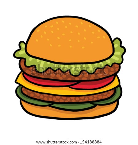 Cartoon Hamburger Banco de ilustração vetorial 154188884 : Shutterstock