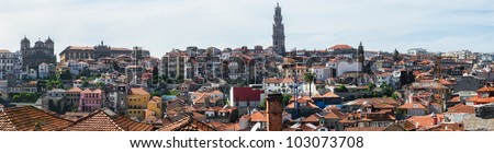 Panorame of Worn out houses, Porto, Portugal