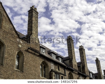 Row of characteristic English houses in Cambridge, UK