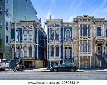 Painted Ladies victorian houses in San Francisco, USA