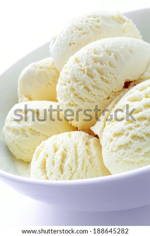 vanilla ice cream in white bowl