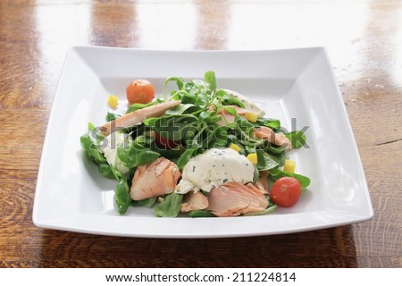 hot smoked salmon watercress salad