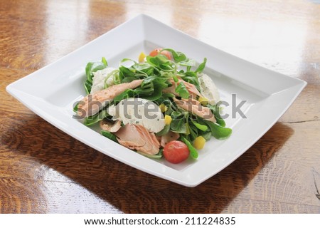 hot smoked salmon watercress salad