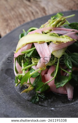 rhubarb asparagus and watercress salad