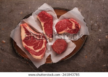 raw prime meat beef pork lamb cuts