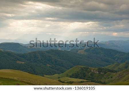 Caucasus Russia, landscape, on the road to Mount Elbrus