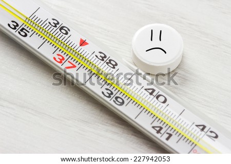 Thermometer to measure the temperature of the body with pills