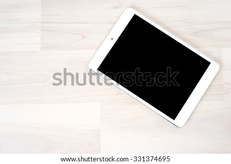 Digital tablet on the table