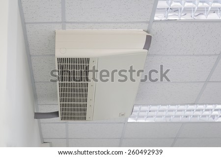 Air conditioner machine fixing under ceilling.