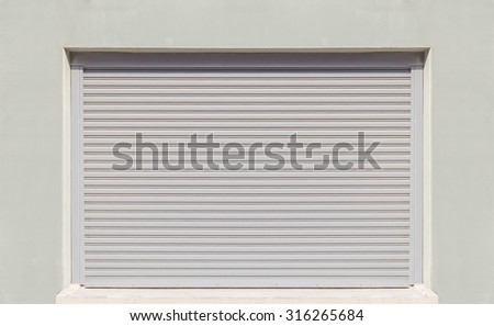 Shutter door or rolling door, gray color.