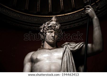 Statue of a young roman warrior, Rome, Italy, 2014