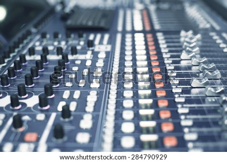 Sound, music console for dj or sound Director