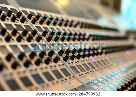 Sound, music console for dj or sound Director