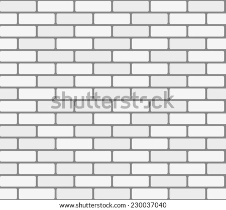White brick wall. Vector, seamless texture