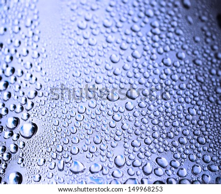 water drops on silver surface