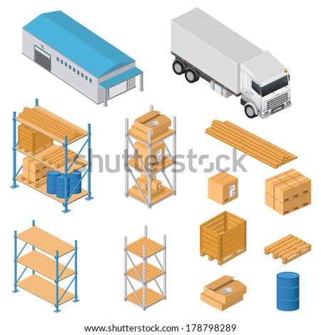 Warehouse equipment icons Warehouse equipment icons