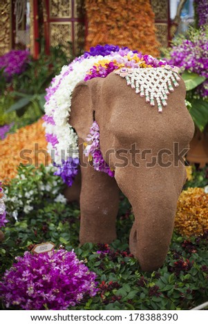 Exotic Exhibit of tropical flowers and Asian artefacts at Chelsea Flower Show 2012