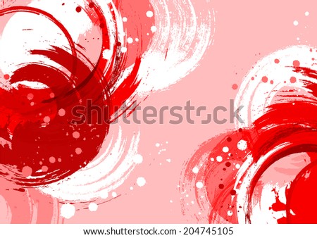 Red horizontal abstract background. Artistic brush strokes and paint splashes.
