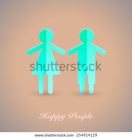 Vector people pictogram. Flat icon of a happy family. A man and a woman.