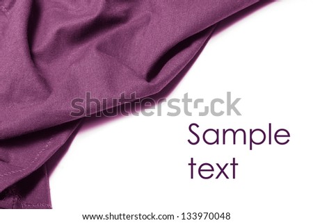 rough cloth on a white background with copy space