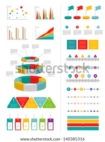 Infographics marketing set with charts diagrams and speech bubbles Infographics marketing set with charts diagrams and speech bubbles