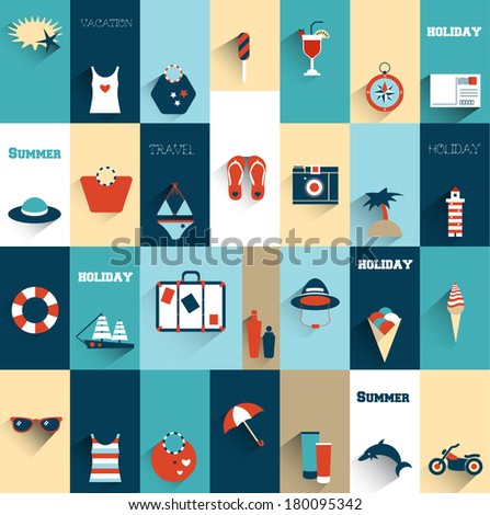 Summer flat icon concept Summer flat icon concept