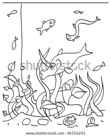 fishing hook clipart. worm and fishing hook