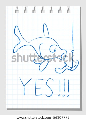 clip art fish hook. stock vector : fish, worm and