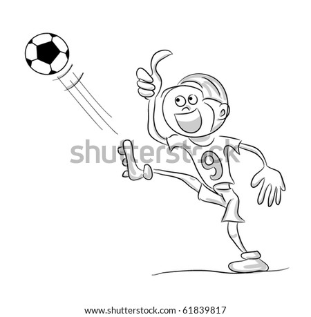 soccer player kicking ball. stock vector : soccer player