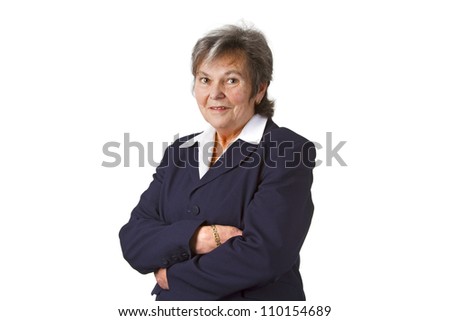 Successful lady boss - isolated on white background