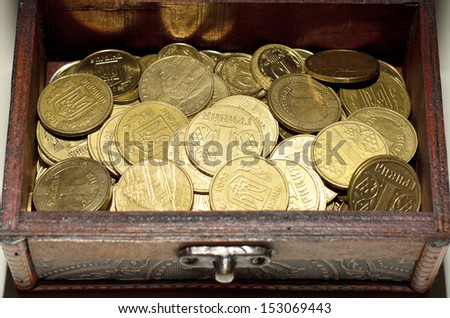 Coins close up, wallpaper, Ukrainian money, hryvnia.