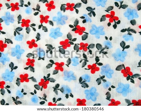 Fabric - a piece of fabric in use - pattern in flowers
