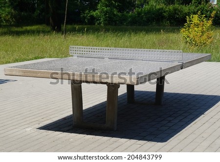 ping pong tables in a public park,Lodz