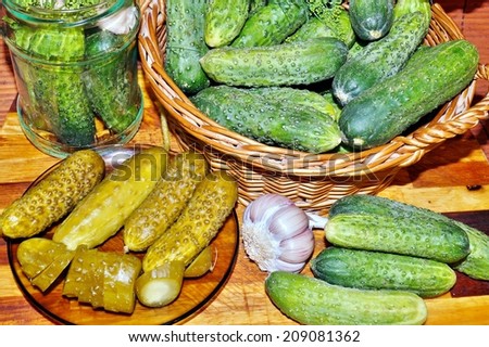 Green cucumbers for pickling, pickled cucumbers - Polish dish