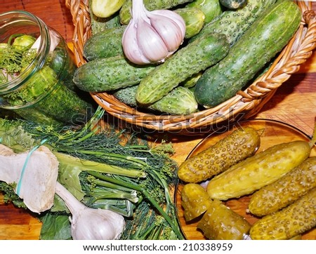 Green cucumbers for pickling, pickled cucumbers - Polish dish