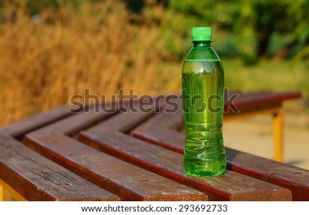 Drink in a plastic bottle on a hot day