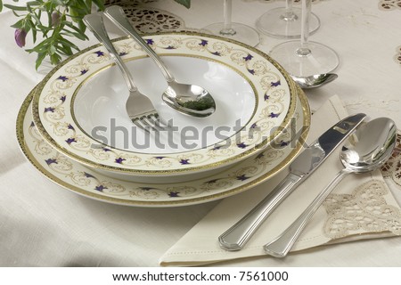 dishes and silverware