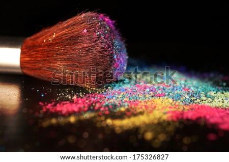 Multicolor crushed eyeshadow and brush